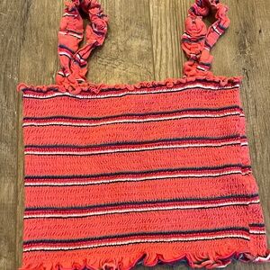 Billabon Smocked Stripe Tank Large
